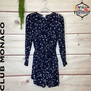Club Monaco Blue Floral Yurtie Romper Sz 4